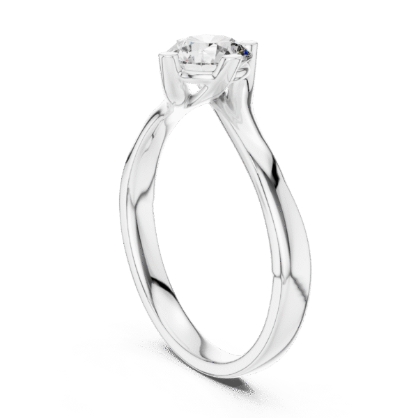 Round Cut Sterling Silver Solitaire Ring