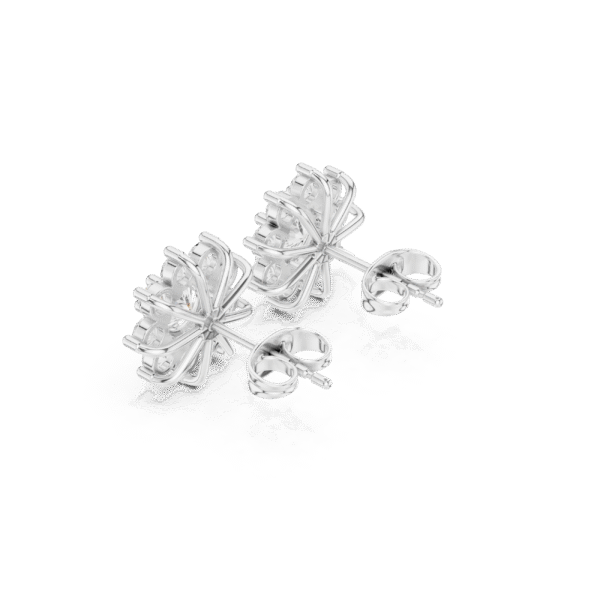 Sterling Silver Cluster Stud Earrings