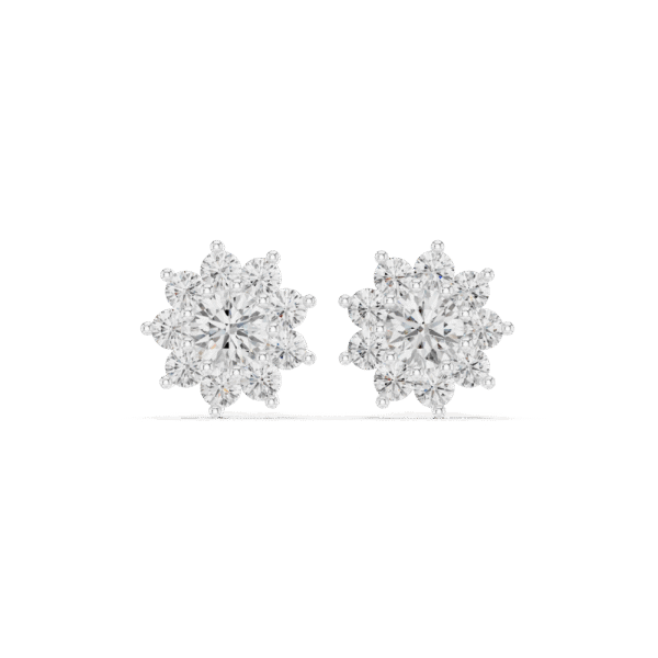 Sterling Silver Cluster Stud Earrings