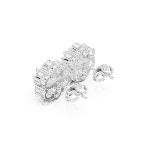 Sterling Silver Cluster Stud Earrings