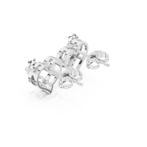 Heart Round Cut Sterling Silver Earrings