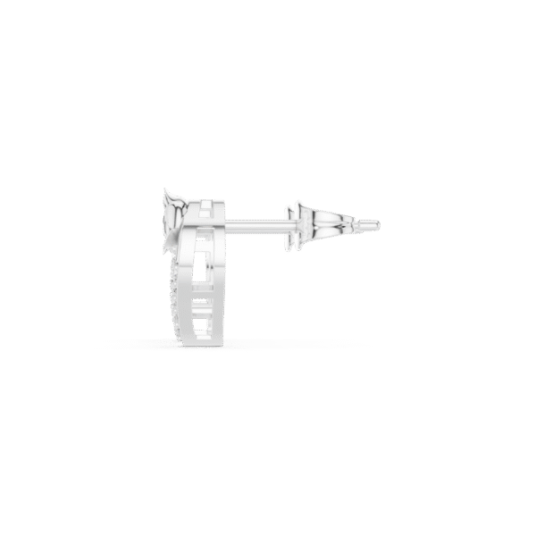 Heart Round Cut Sterling Silver Earrings