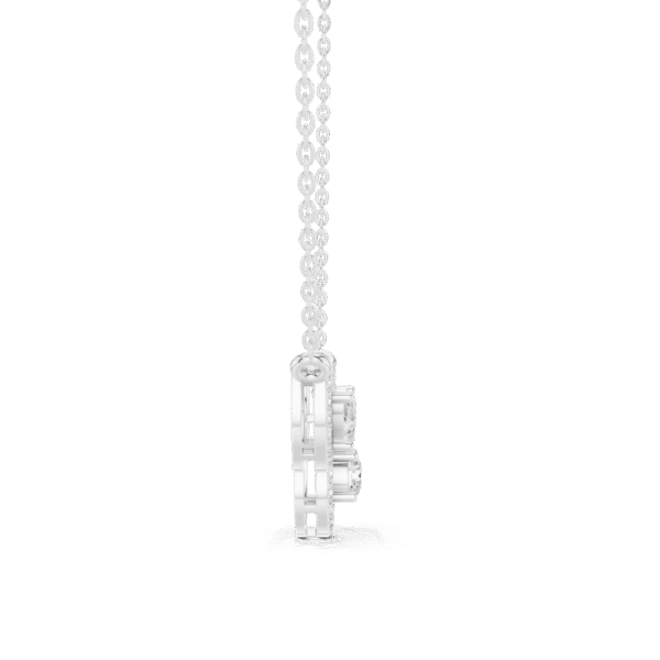 Round Cut Sterling Silver Three Stone Necklace