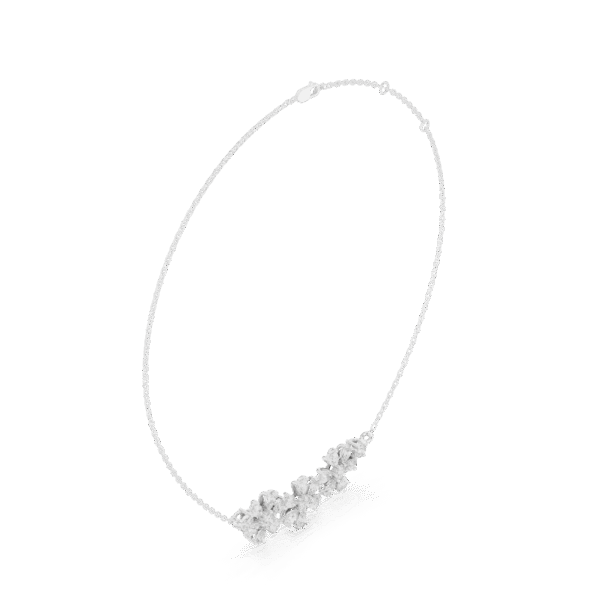 Moissanite Sterling Silver Cluster Necklace