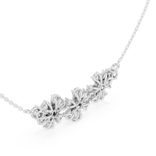 Moissanite Sterling Silver Cluster Necklace