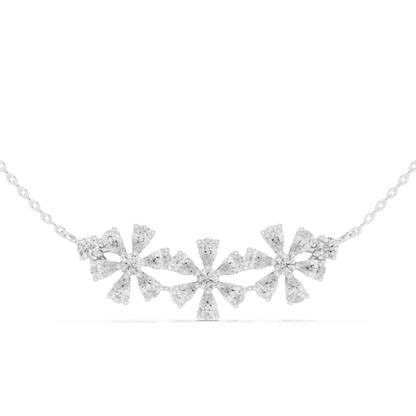 Moissanite Sterling Silver Cluster Necklace