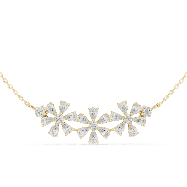 Moissanite Sterling Silver Cluster Necklace