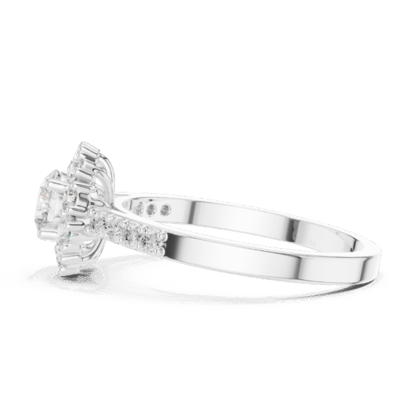 1 Carat Round Cut Sterling Silver Halo Ring