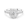 1 Carat Round Cut Sterling Silver Halo Ring