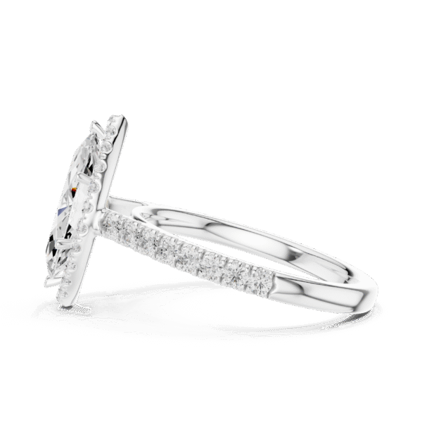 Marquise Cut Sterling Silver Engagement Ring