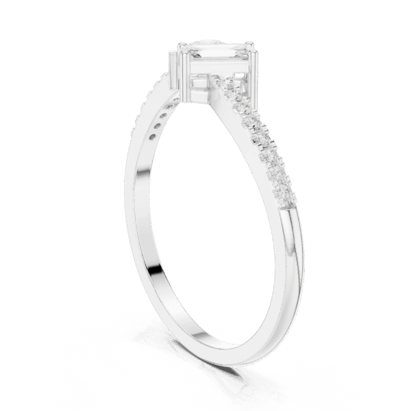 Moissanite Sterling Silver Two Stone Ring