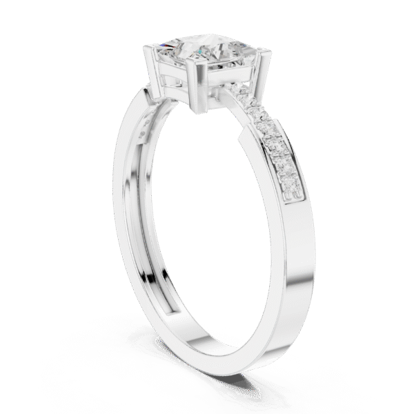 Princess Cut Sterling Silver Engagement Ring